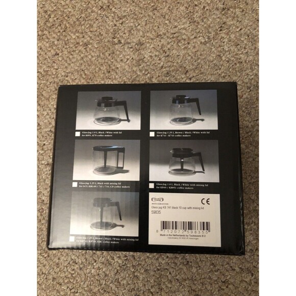 Moccamaster Handmade Glass Jug with Mixing Lid 10 Cup Black Techni Vorm New - Picture 2 of 8